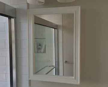 bathroom traditional with wainscot glass table